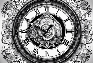 Timeless clock tattoo idea