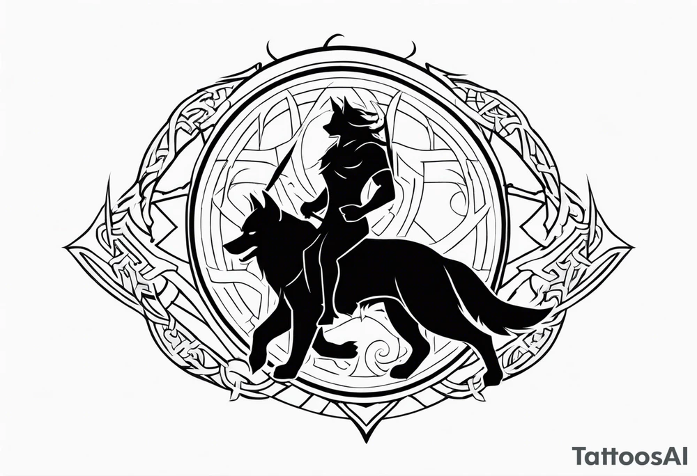 Tyr the Norse god and fenrir tattoo idea