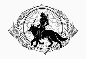 Tyr the Norse god and fenrir tattoo idea