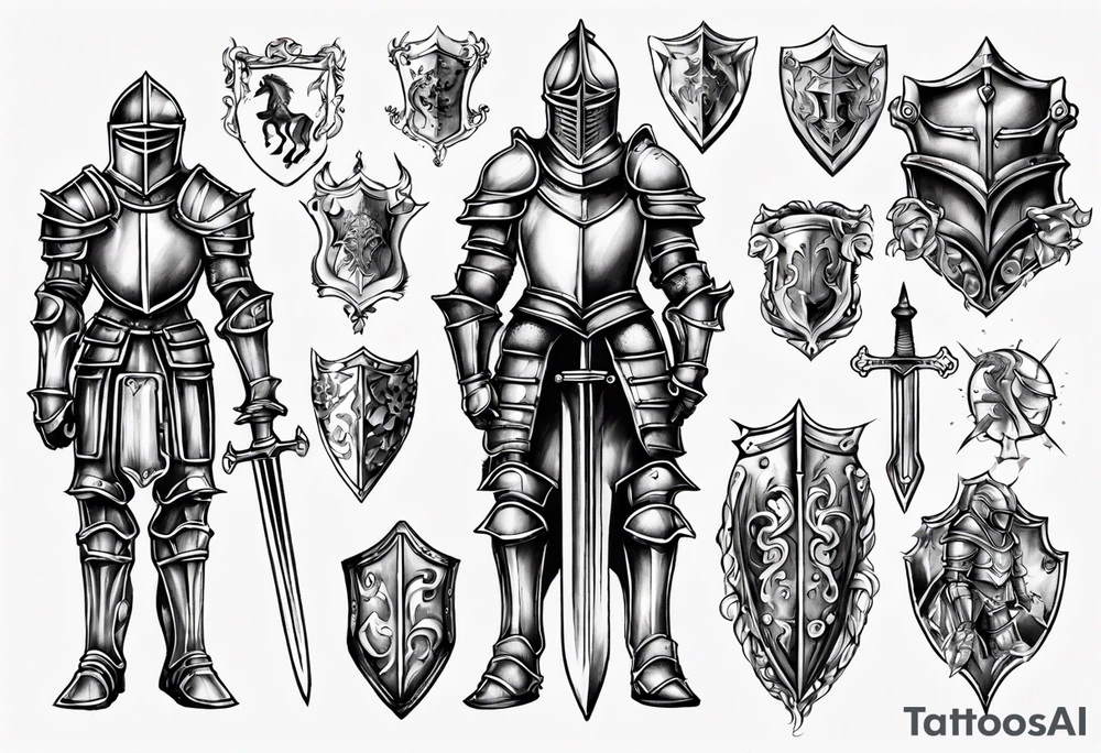 knight armor tattoo idea