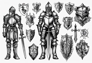 knight armor tattoo idea