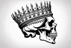side profile 
skull crown tattoo idea