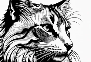 Long hair cat, regal, face tattoo idea