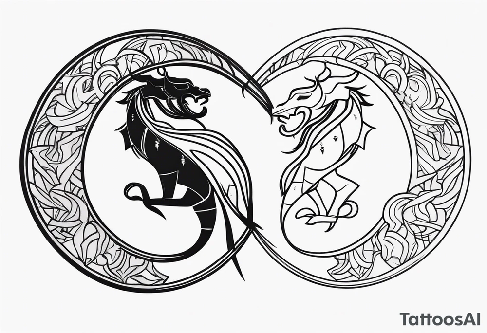 Scorpio and Leo mix  for couple tattoo idea