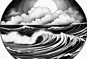 waves;  
"come what may"; outside forearm not an oval tattoo idea