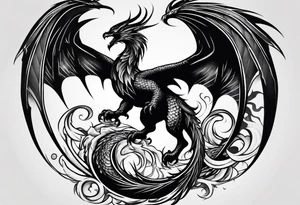 phoenix fighting a 
 dragon tattoo idea