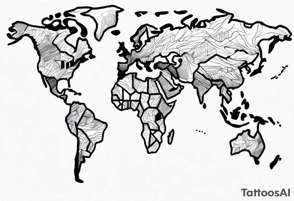 Cartographic Map Treasure tattoo idea