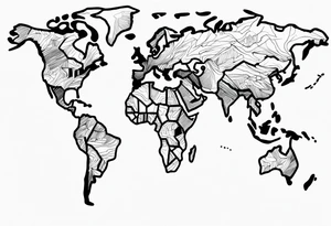 Cartographic Map Treasure tattoo idea