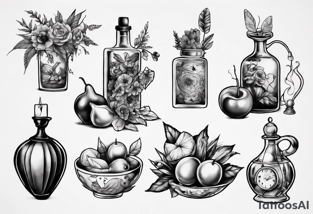 Still life scene tattoo idea