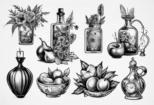 Still life scene tattoo idea
