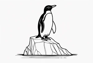 penguin standing on small iceburg tattoo idea