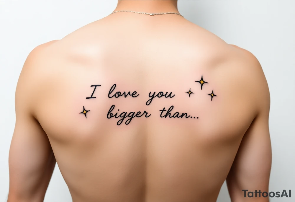 I love you bigger than...
With shooting stars tattoo idea