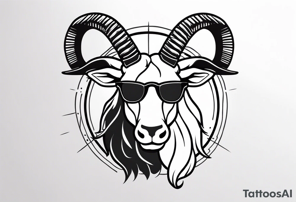 capricorn with sunglasses and a gun tattoo idea
