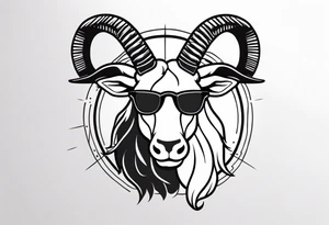 capricorn with sunglasses and a gun tattoo idea