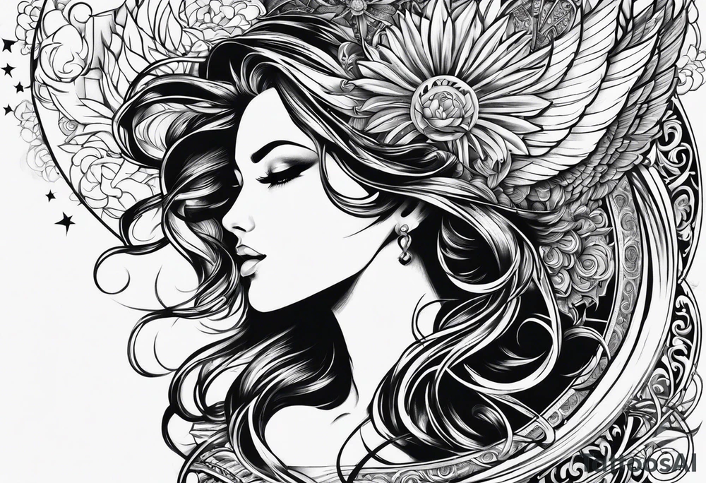 Stairway to heaven shoulder to elbow tattoo idea