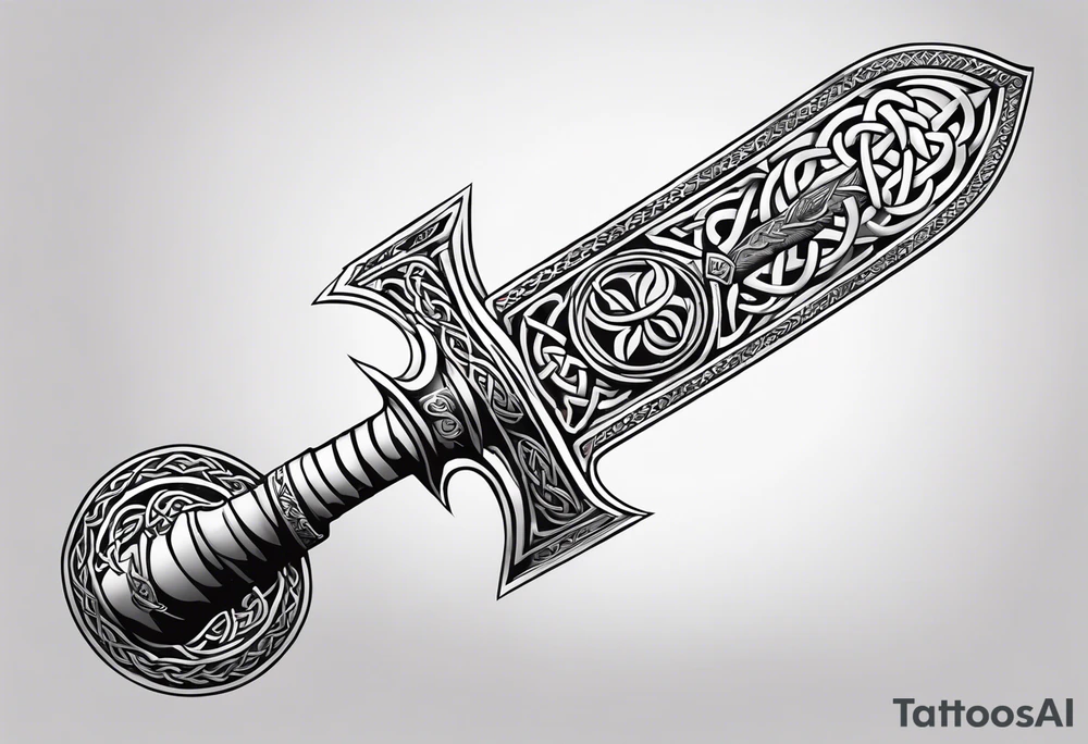 celtic mythology sword tattoo idea