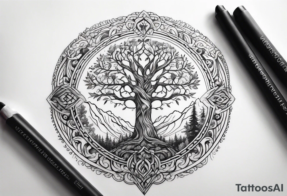 Nordic tree of life tattoo tattoo idea