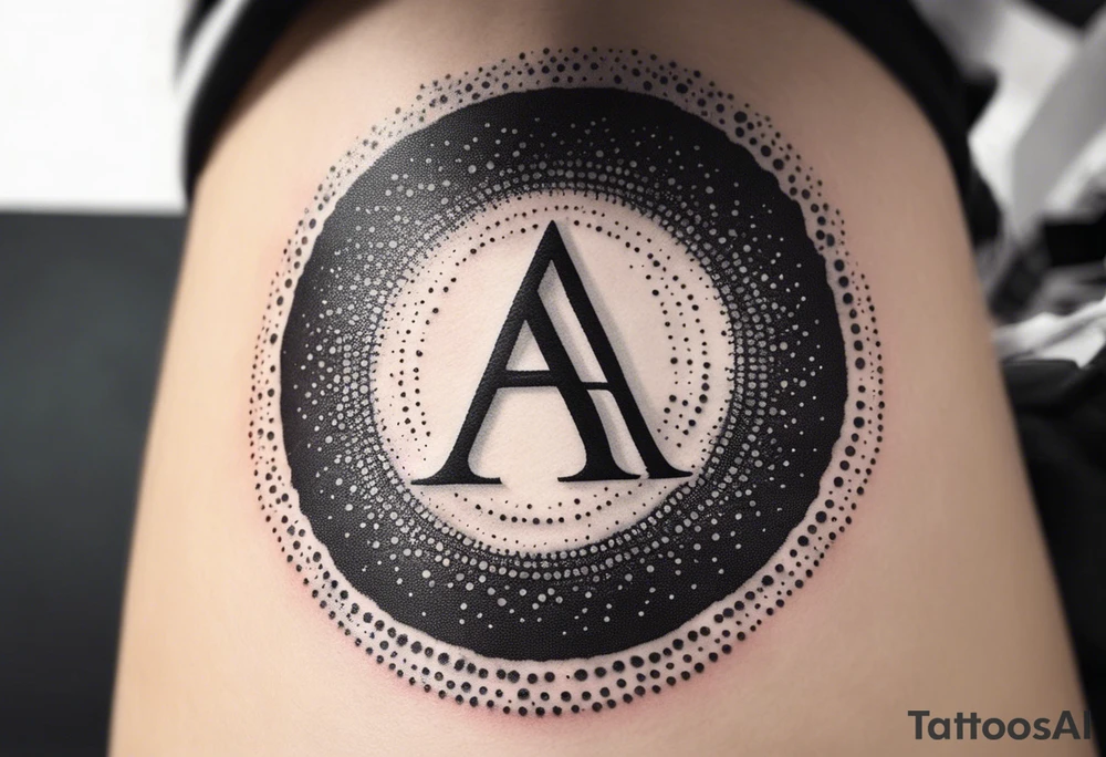 the letters A R in the middle of a ninja headband tattoo idea