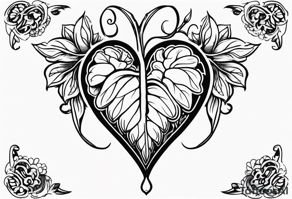 Bleeding heart tattoo idea