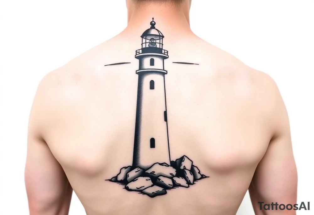 Simple lighthouse with pops tattoo idea