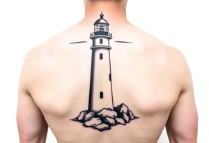 Simple lighthouse with pops tattoo idea