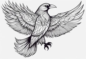 Raven changing into a phoenix tattoo idea