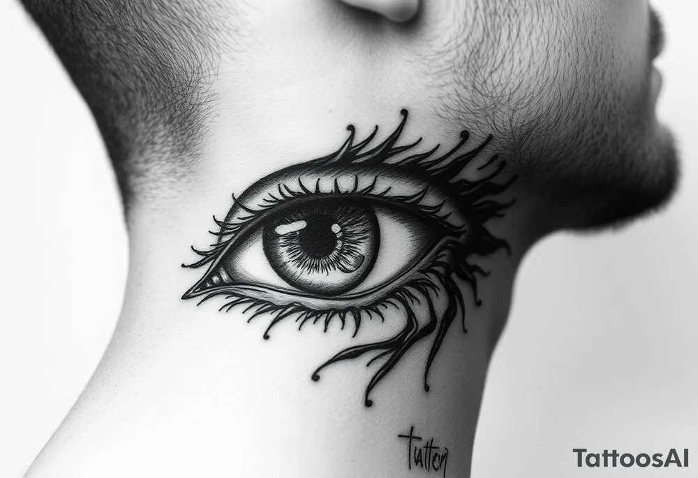 EYE WITH WINHS nd the reflection in the eye of what it sees tattoo idea