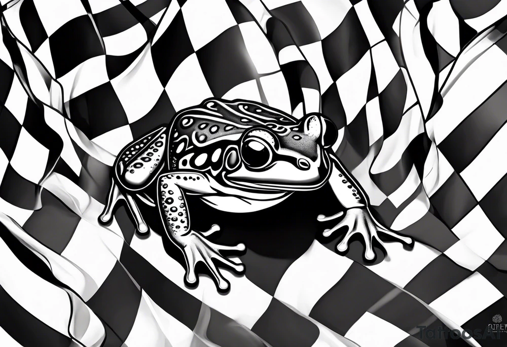 Tiny frog with pride flag tattoo idea