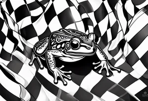 Tiny frog with pride flag tattoo idea