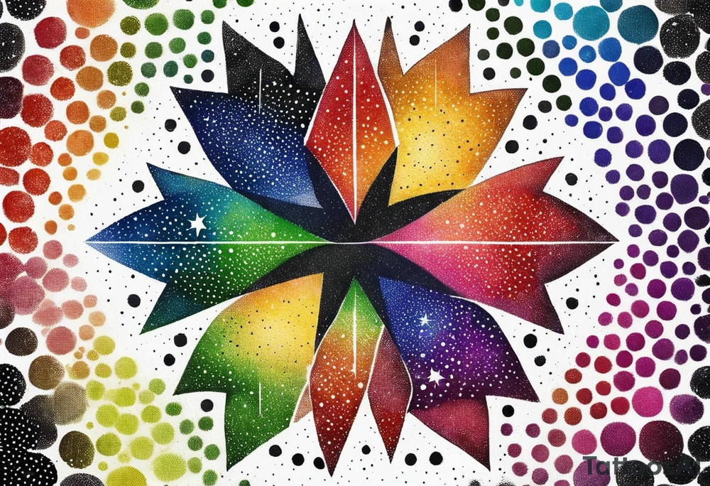 7 stars in rainbow colors tattoo idea