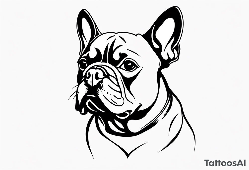 silhouette of french bull dog, tattoo to use as a couple tattoo idea