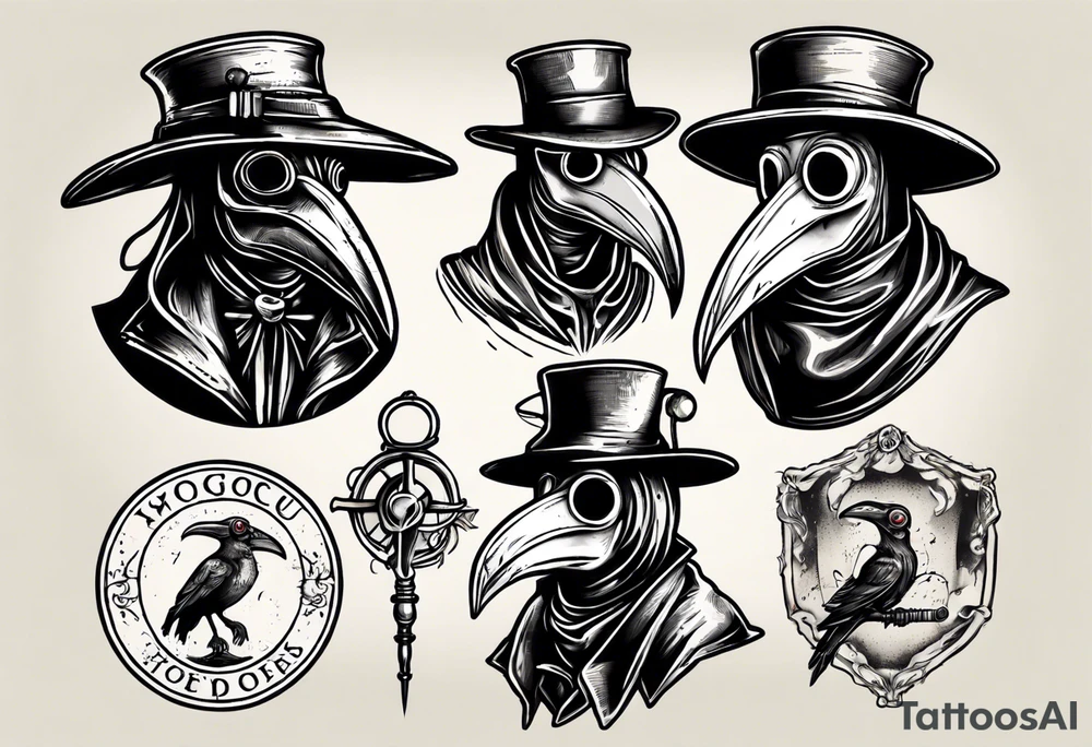 plague doctor vintage tattoo idea