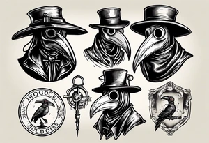 plague doctor vintage tattoo idea