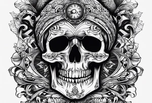 time with a skull hand tattoo idea