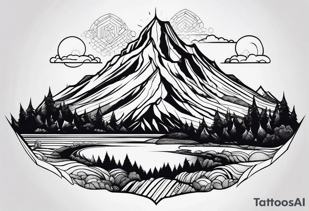 Volcan feu lave tattoo idea