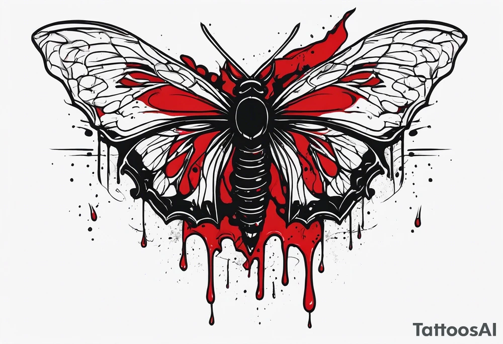 dead aven dripped in blood tattoo idea