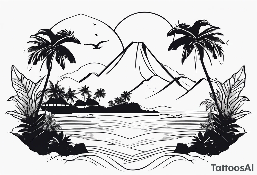 Tropical islands tattoo idea
