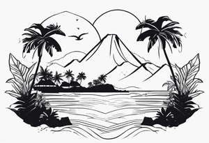 Tropical islands tattoo idea