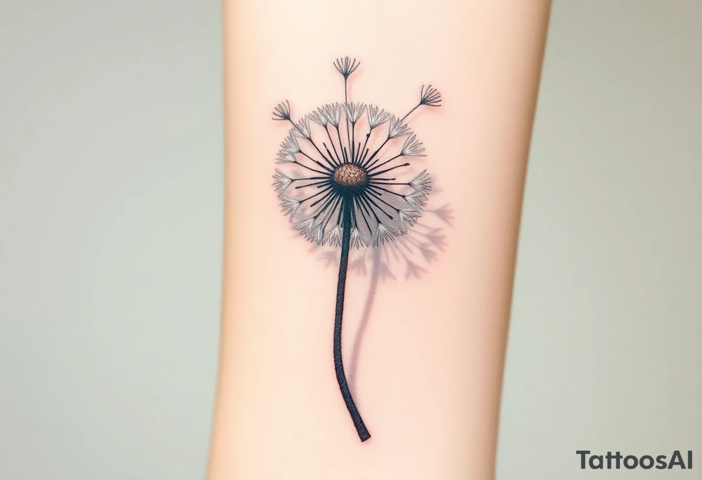 Dandelion real 
with shadows tattoo idea