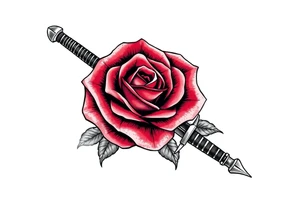 sword through a rose tattoo idea