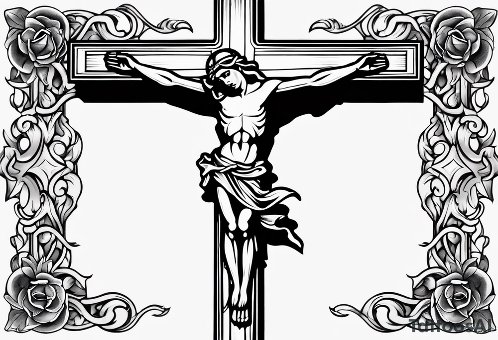 Traditional Crucifix tattoo idea