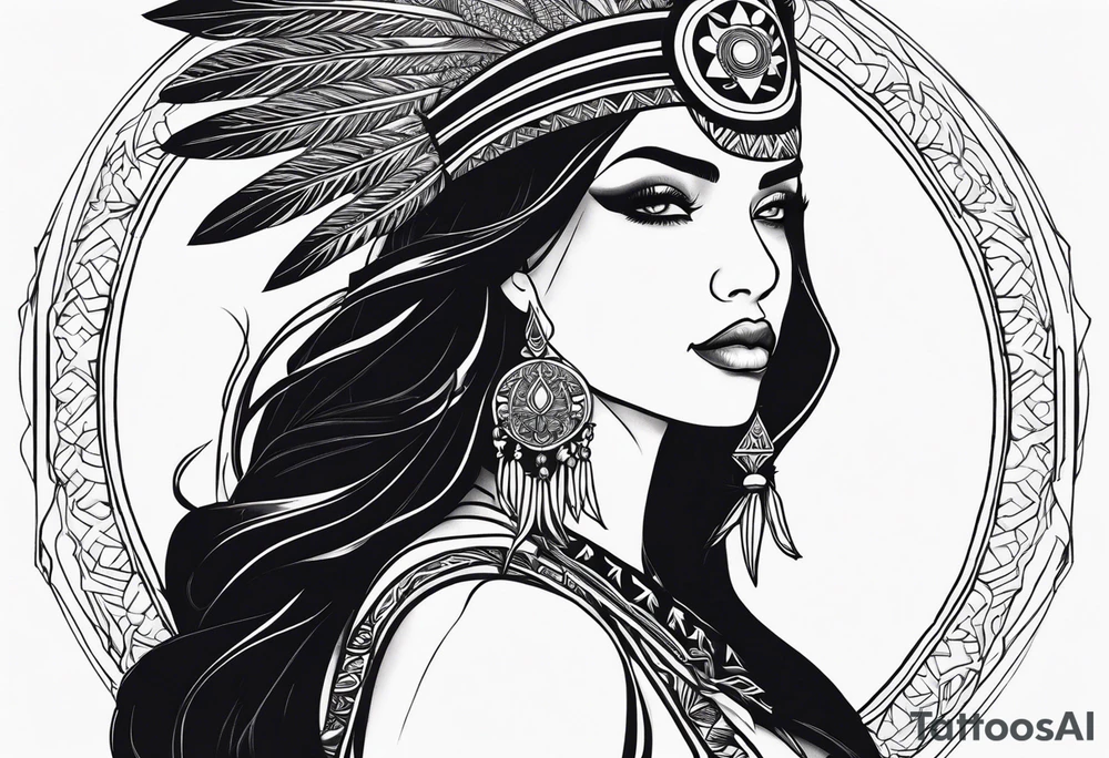 valkrye, kali, pirate, goddess, native american, lotus, zen, left side face, chest, wing tattoo idea