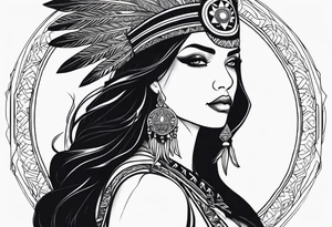 valkrye, kali, pirate, goddess, native american, lotus, zen, left side face, chest, wing tattoo idea