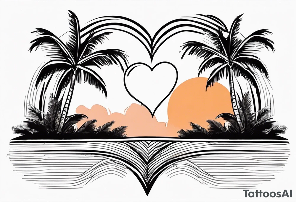 Cuba Royal palm trees making 
 a heart tattoo idea