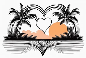 Cuba Royal palm trees making 
 a heart tattoo idea