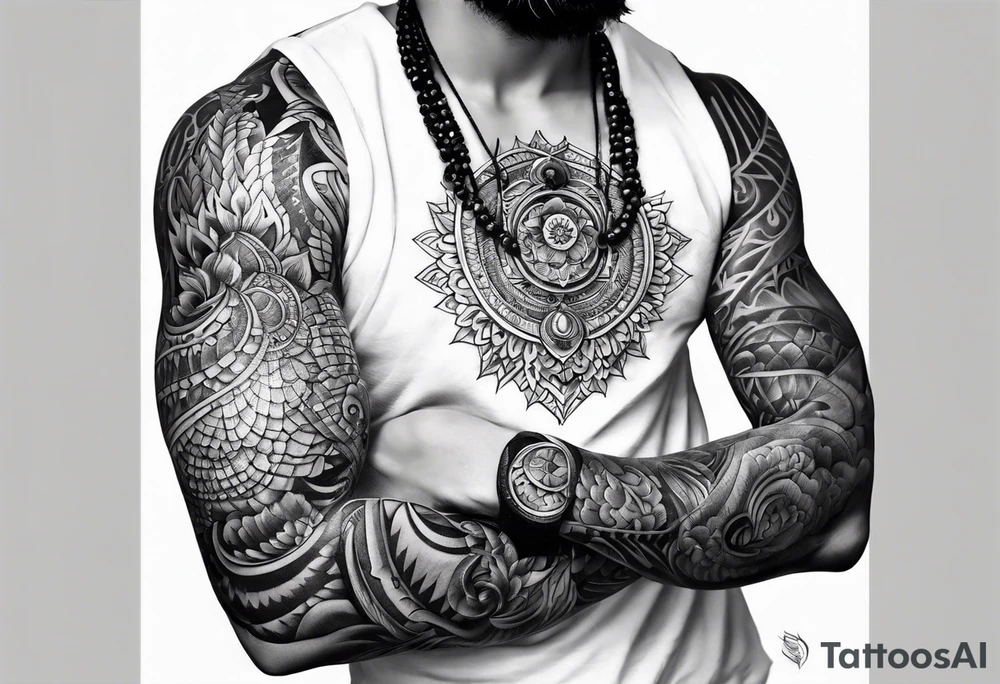 mindfulness chokra arm tattoo idea