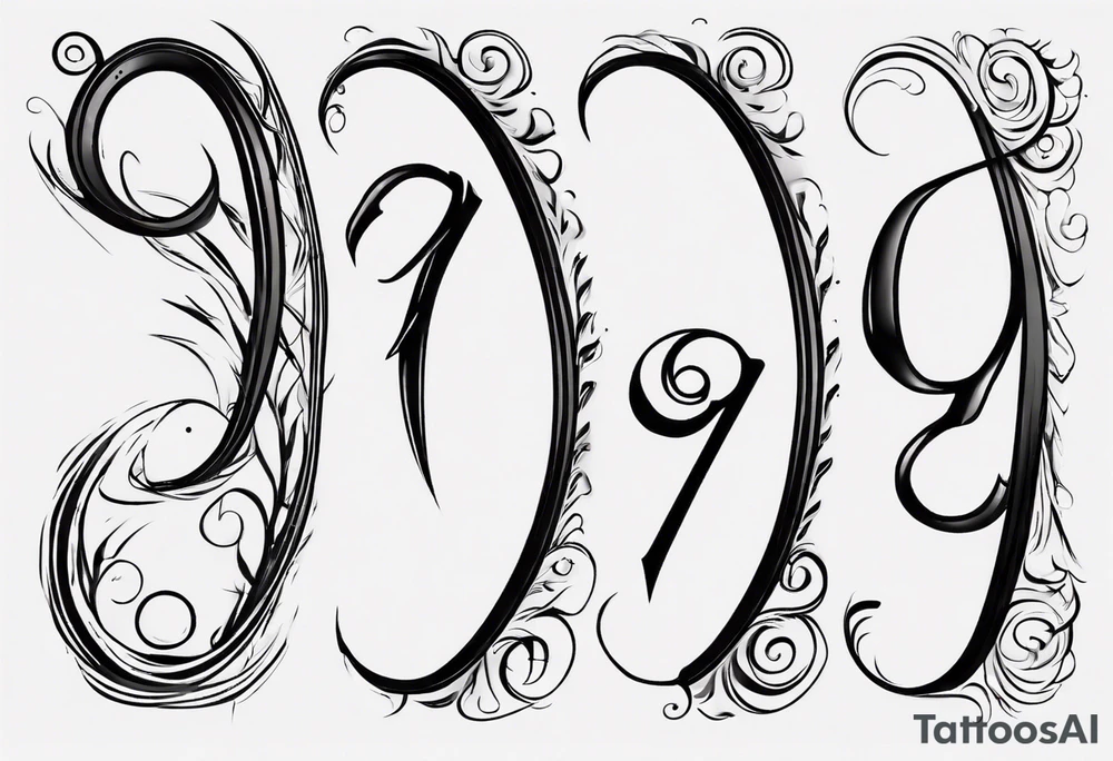 number 9 upside down and right side up connected in the middle. Tall and thin tattoo idea