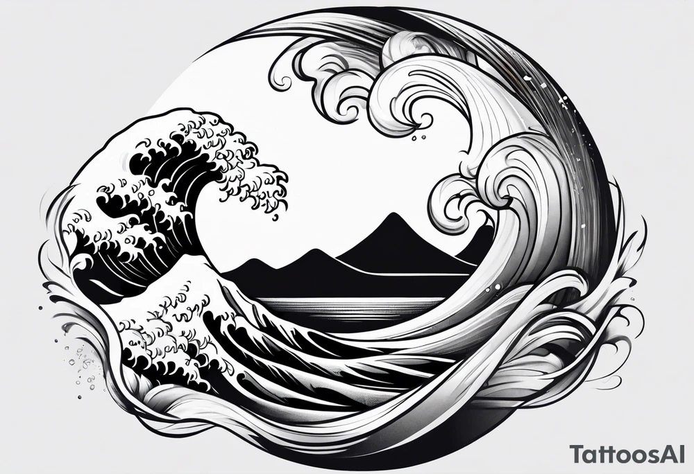 simple wave for outside forearm tattoo idea