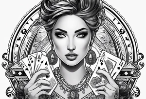 Ace cards on fingers tattoo idea