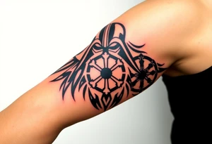 Darth Vader Empire symbol and Sith symbol tribal tattoo. tattoo idea